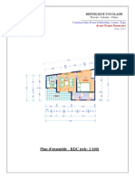 Plan D'ensemble - RDC (Ech: 1/100) : Construction D'une Habitation, Lomé, Togo Juin 2022