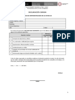 Declaración Jurada Ficha de Sintomatología de La Covid 19