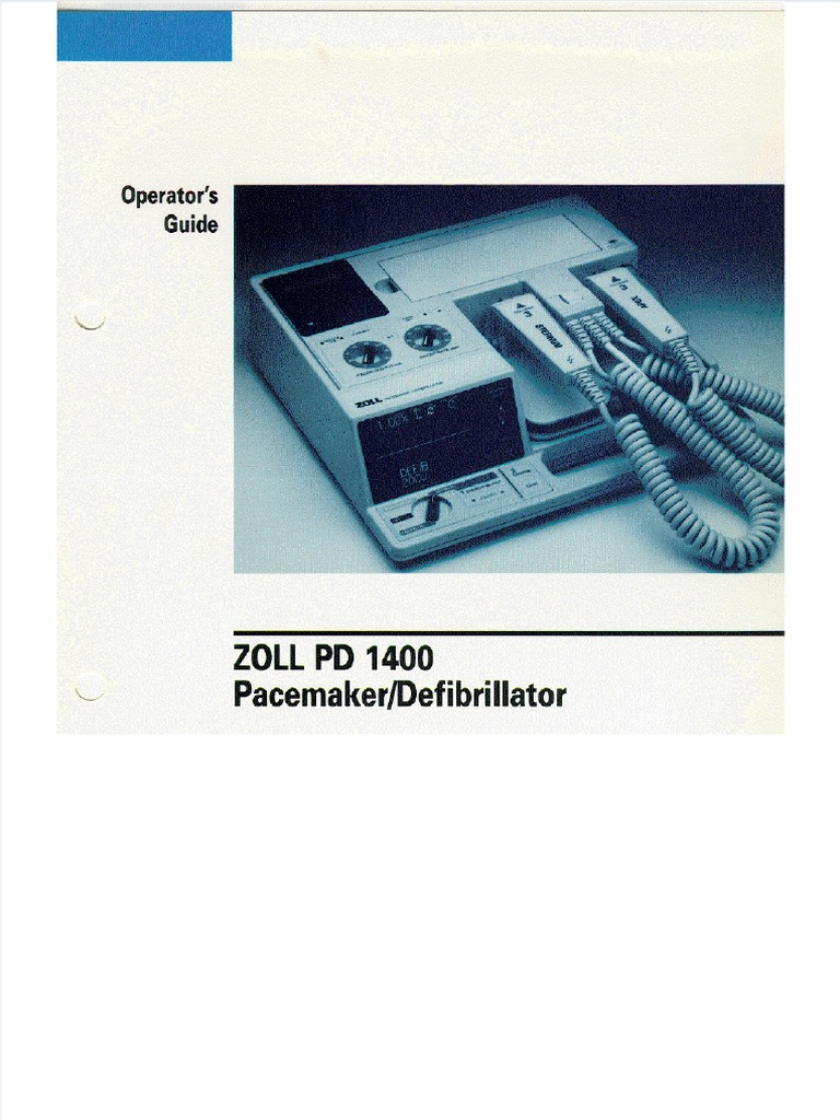 ZOLL PD 1400 Defibrillator Manual | PDF | Artificial Cardiac Pacemaker ...
