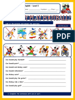 English Level I - Can Donald and Mickey activities