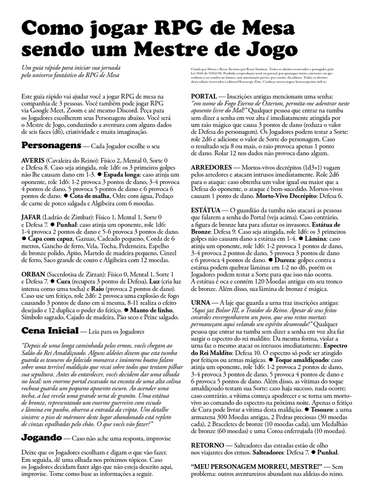 Guia Prático para Mestres de RPG | PDF | Jogos de RPG