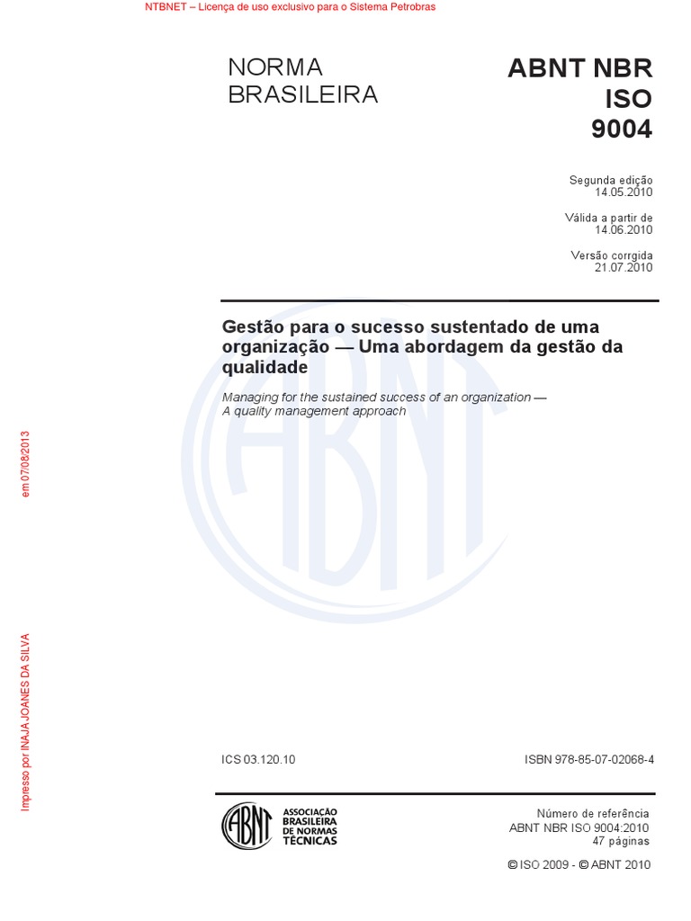 Norma Abnt Nbr Brasileira Iso 9000 – PDKUS