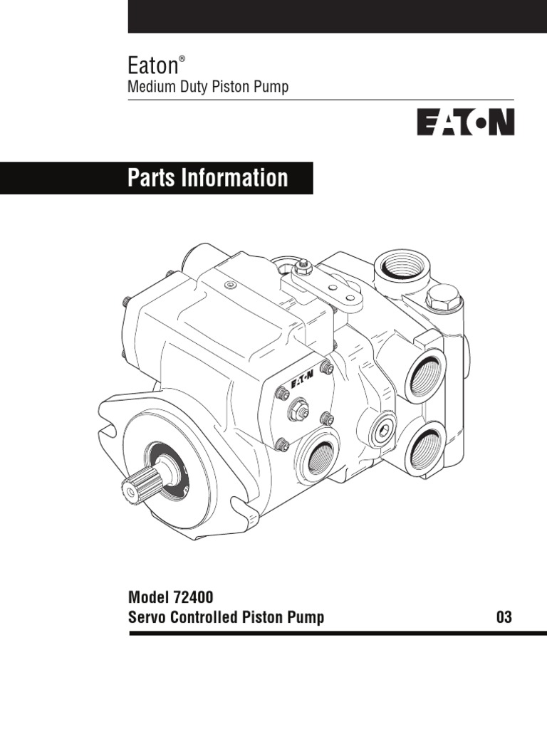 Eaton Medium Pressure Closed Circuit Servo Controlled Piston Pump