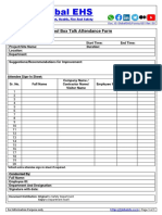 Tool Box Talk Attendance Form Global EHS Forms 001