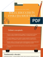 Rolul Educaţiei În Evoluţia Societăţii