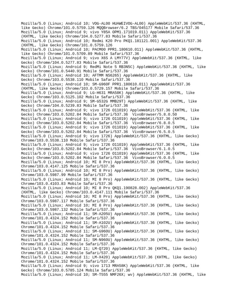 User agent android pdf safari web browser computing