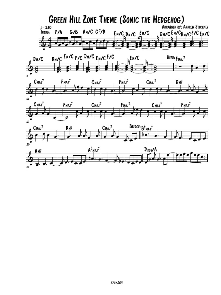 Green Hill Zone (Sonic The Hedgehog) | PDF