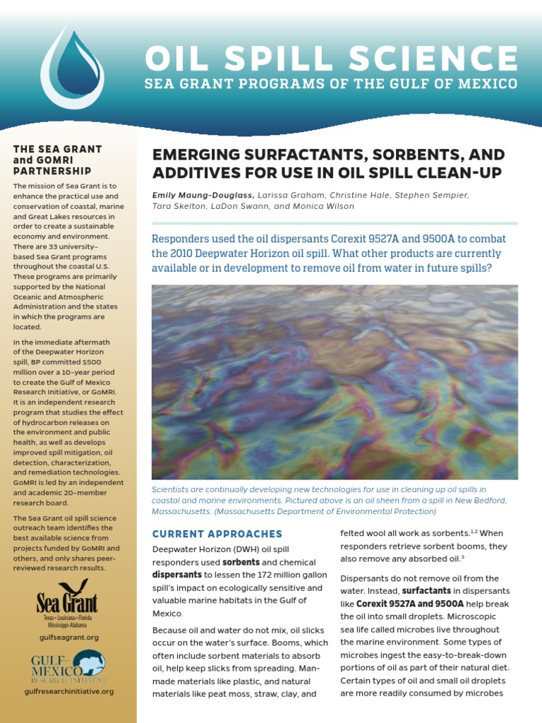 Oil Spill Science Emerging Surfactants PDF Deepwater Horizon Oil
