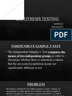 Hypothesis Testing: Sandhya K PES1202202720