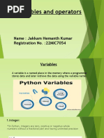 On Variables and Operators