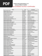 04 - Relação dos Candidatos Confirmados para o Concurso Público