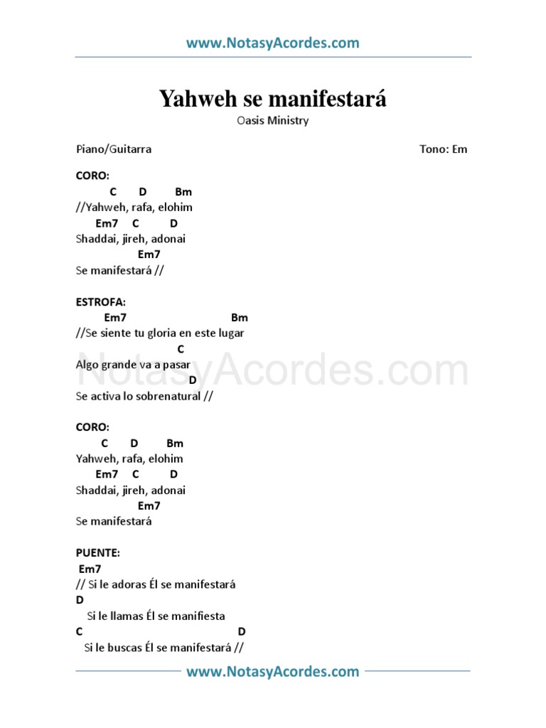 Yahweh Se Manifestara Oasis Ministry | PDF