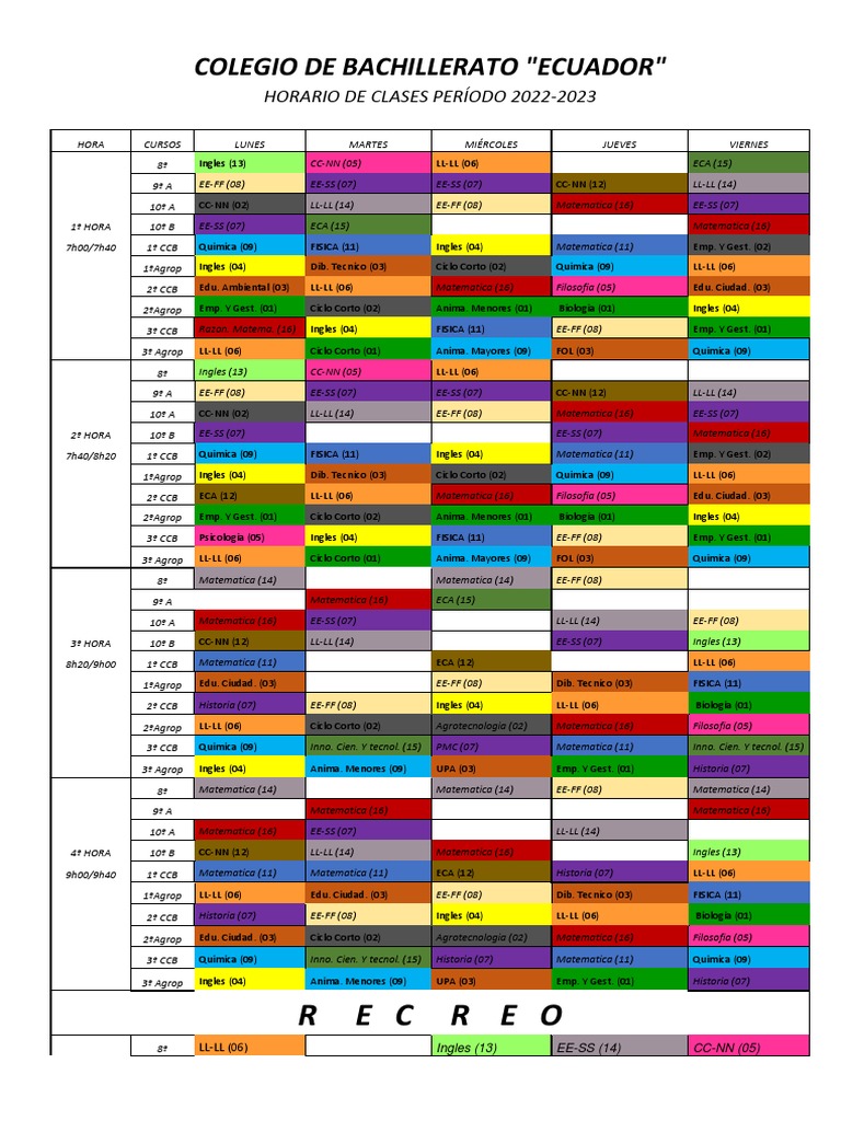 Horario PDF Science