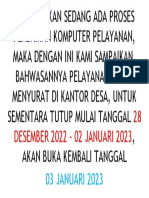 Tutup Pelayanan