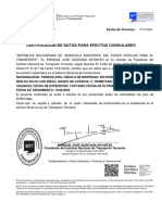 Certificación de Datos para Efectos Consulares