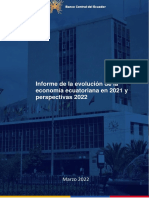 Informe de evolución de la economica ecuatoriana