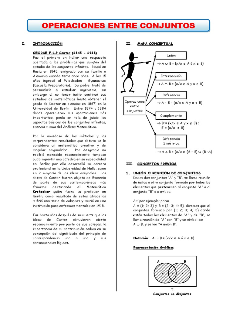 Operaciones Entre Conjuntos para Tercero de Secundaria | PDF | Conjunto ...