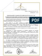 Comunicado de La AN2015 Ante Licencia 31B de La OFAC