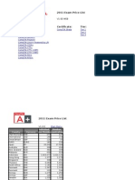 2011 Exam Price List: V1.0E WEB