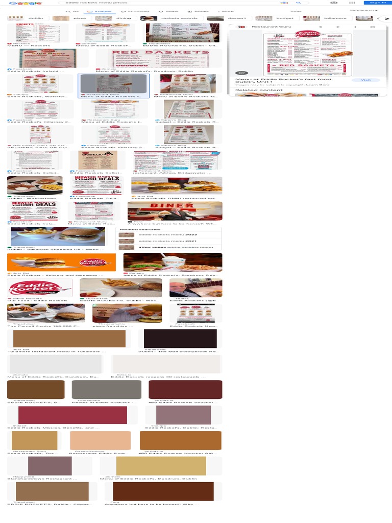 Eddie Rockets Menu Prices - Google Search | PDF