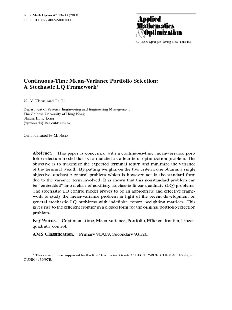 Lectures On Stochastic Programming Portfolio