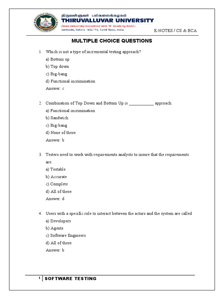 Software testing mcq download free pdf software testing