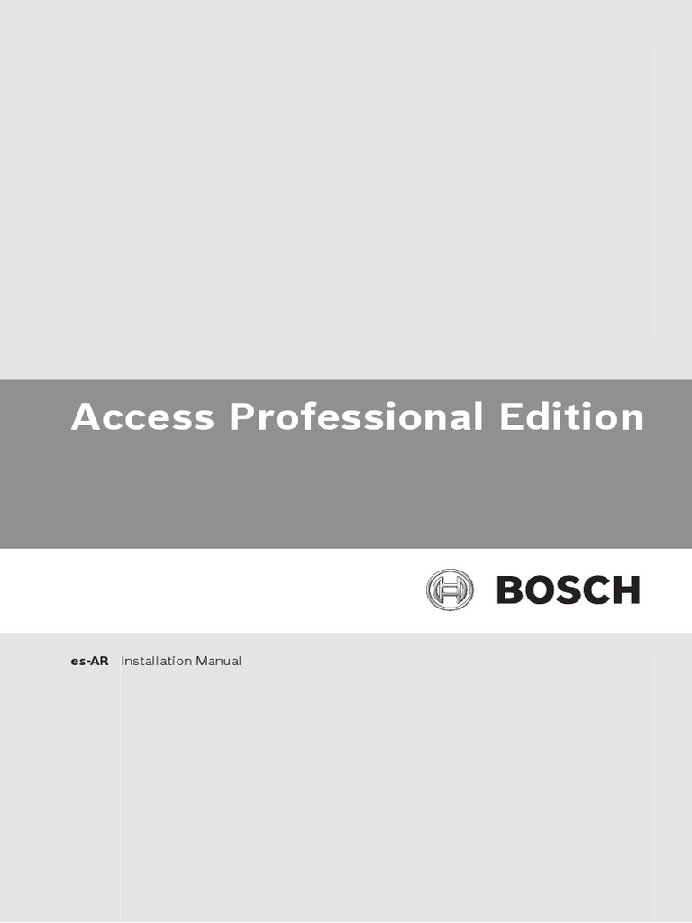 Bosch Access Software APE 3.3 Installation Manual esAR