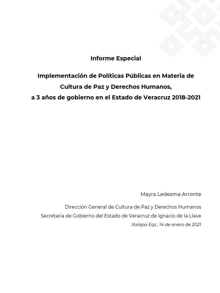 Informe sobre Cultura de Paz en Veracruz | PDF | Violación | La ...