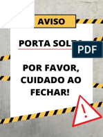 Documento A4 Sinalização Aviso de Obras em Construção Ilustrado Amarelo