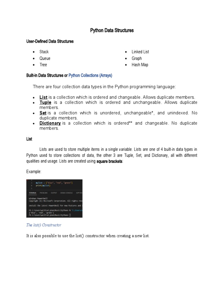 Lesson 3 - Python Data Structures | PDF | Database Index | Control Flow