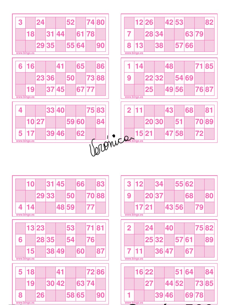 Cartones de Bingo para Imprimir Gratis | PDF
