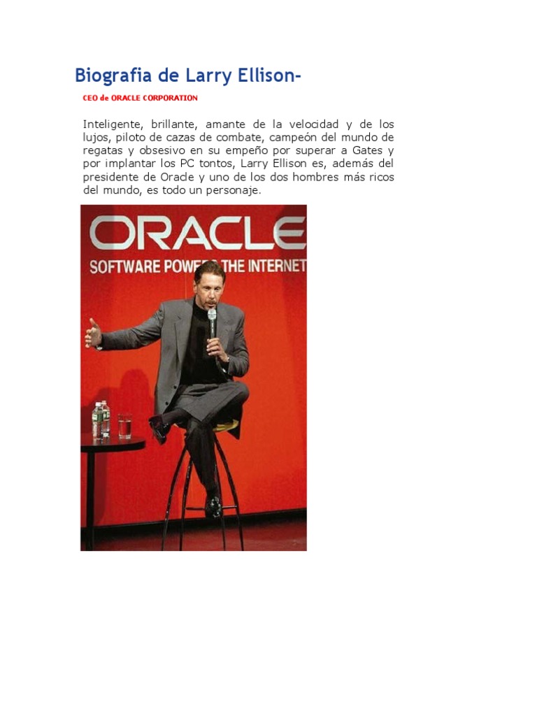 Biografia de Larry Ellison 1 | PDF | Oracle Corporation | Microsoft