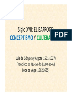 Siglo XVII BARROCO CULTERANISMO Y CONCEPTISMO