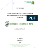 Plantilla Plan de Área - Ética y Valores Humanos