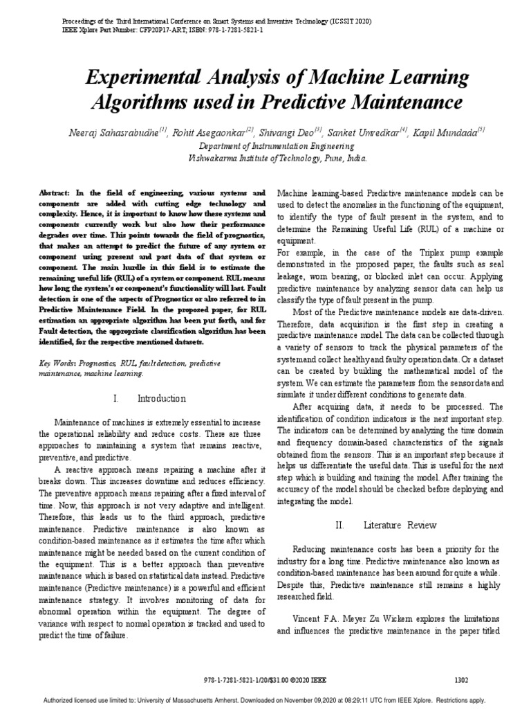 Sahasrabudhe2020 - Experimental Analysis of Machine Learning | PDF ...
