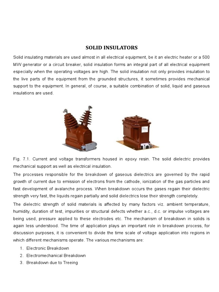 Breakdown Mechanisms in Solid Insulators | PDF | Electrical Breakdown ...