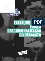 Defesa Da Liberdade de Expressão Teses Jurídicas para A Descriminalização Do Desacato ARTIGO 19