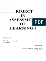 Project assessment learning 1 specifications items