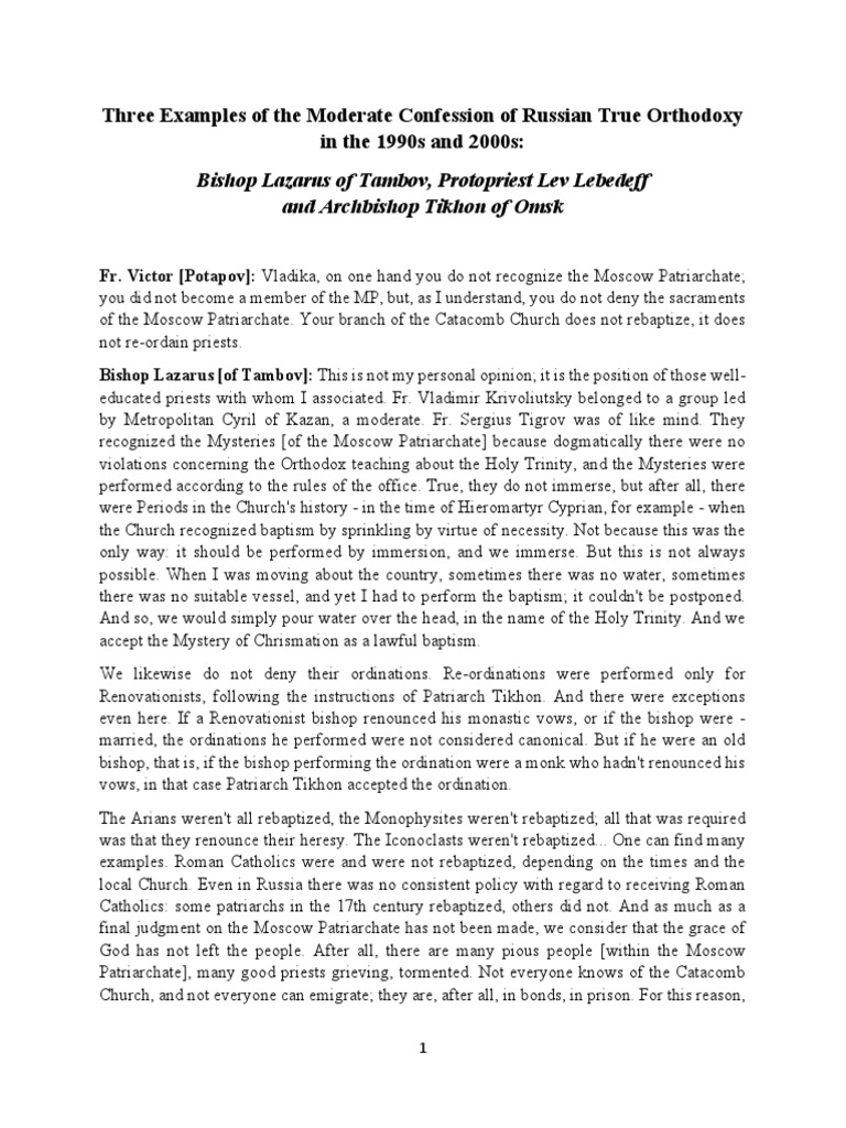 Moderate Confession in Russian Orthodoxy | PDF | Russian Orthodox ...