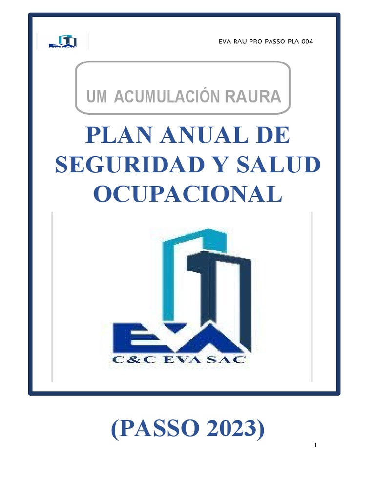 Plan Anual PASSO 2023 Raura | PDF | Seguridad y salud ocupacional | Valores