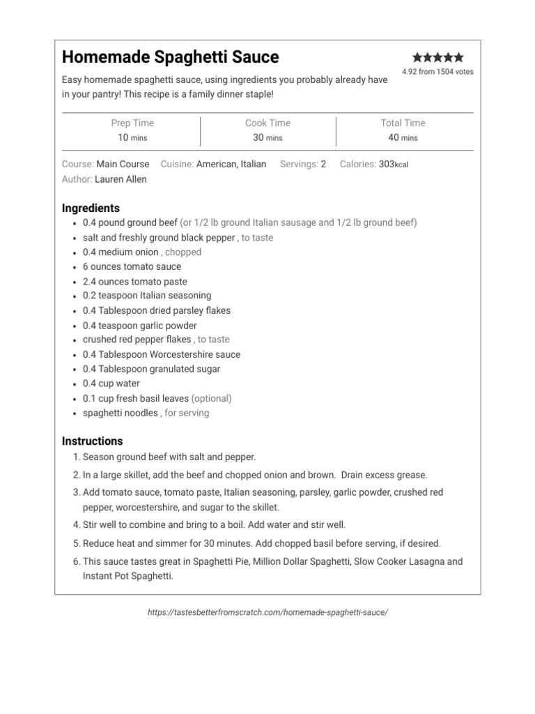 Homemade Spaghetti Sauce Tastes Better From Scratch 2 PDF