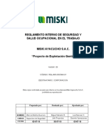 RGL-MIS-SSOMA-01 Reglamento Interno de Seguridad y Salud en El Trabajo