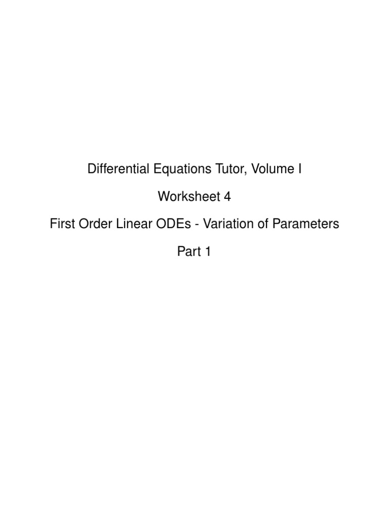 Differential+Equations+ +vol+1+ +worksheet+4+ +First+Order+Linear+ODEs+ ...