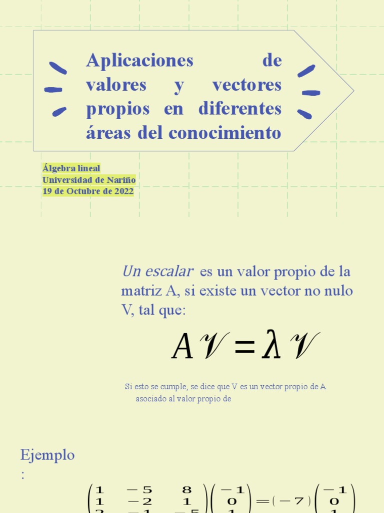 Aplicaciones de Valores y Vectores Propios | PDF | Valores propios y ...