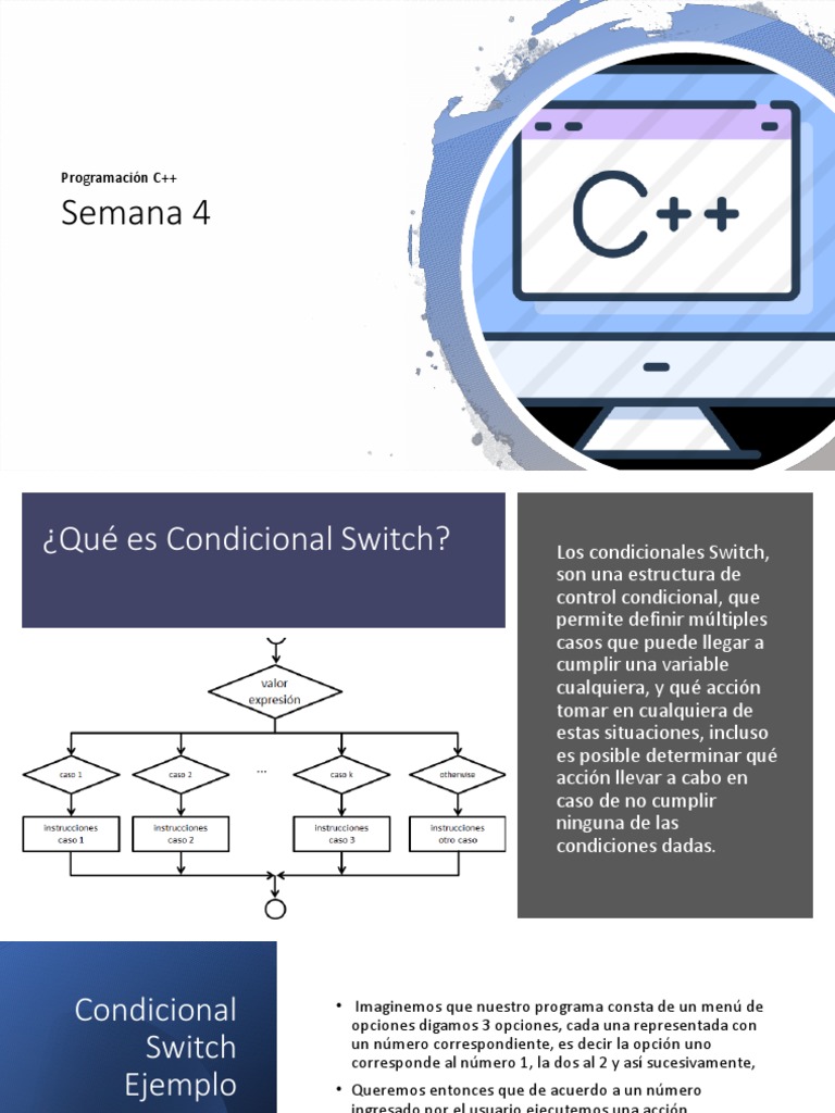 Condicionales Switch en C++ | PDF | Programa de computadora | Programación