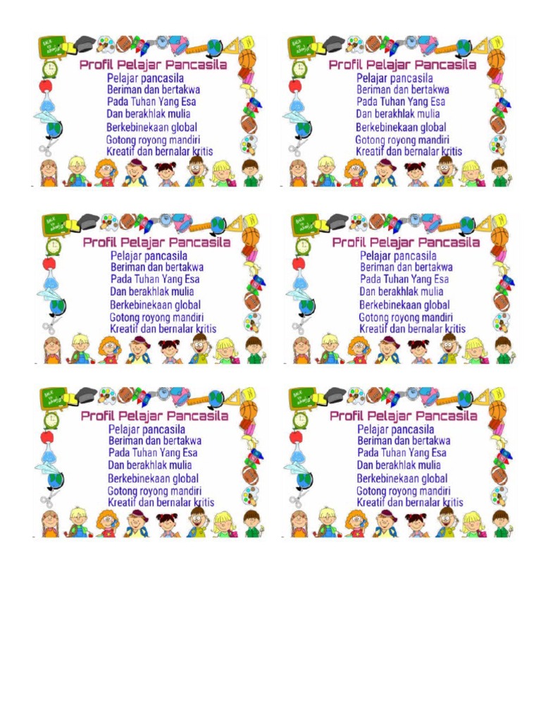Lirik Lagu Profil Pelajar Pancasila | PDF