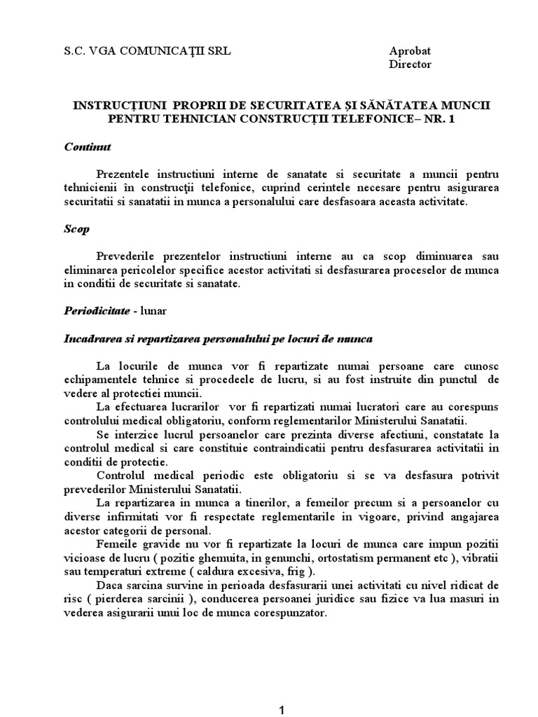 Instructiuni Proprii Cablator | PDF
