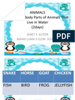 Lesson 20 Body Parts of Animals That Live in Water