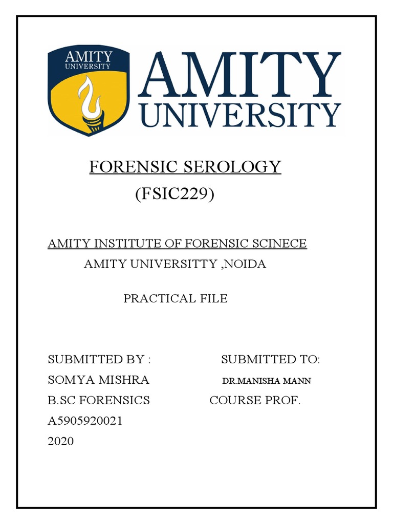 Forensic Serology Print | PDF