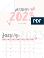 Planner 2023 Mensal Feminino Rosa e Cinza